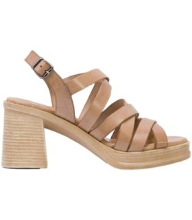 Porronet Sandalia taupe tacón marrón